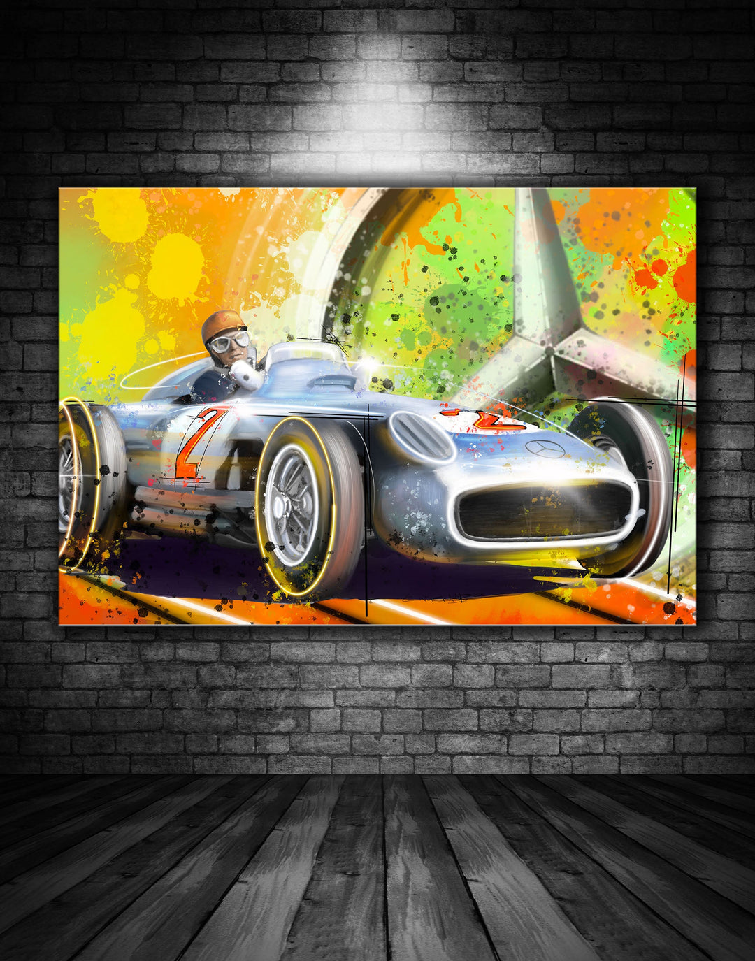 Mercedes W196 Juan Fangio Graffiti Painting