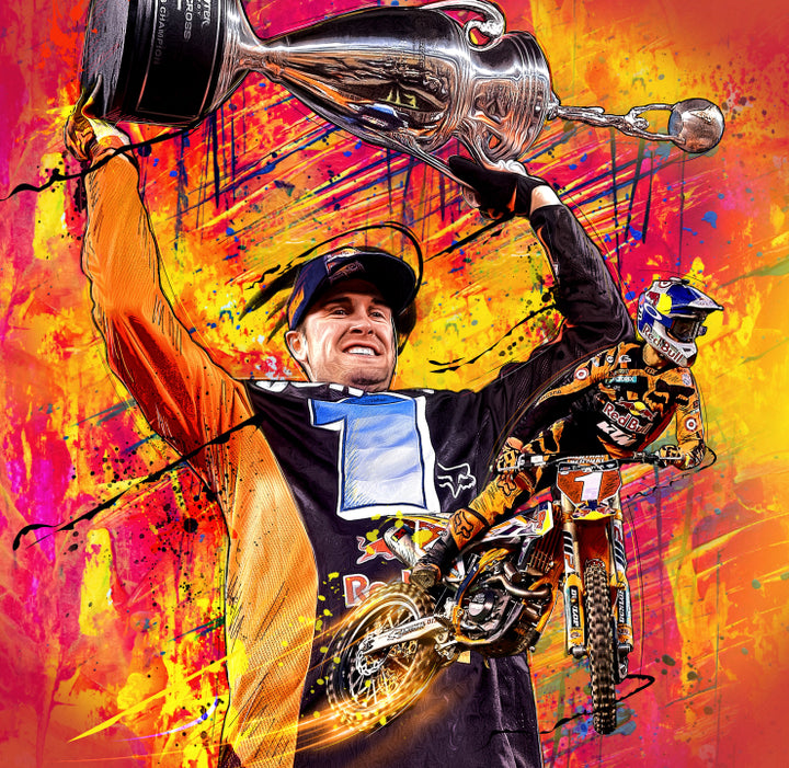 Ryan Dungey lifting the 2016 Supercross Trophy
