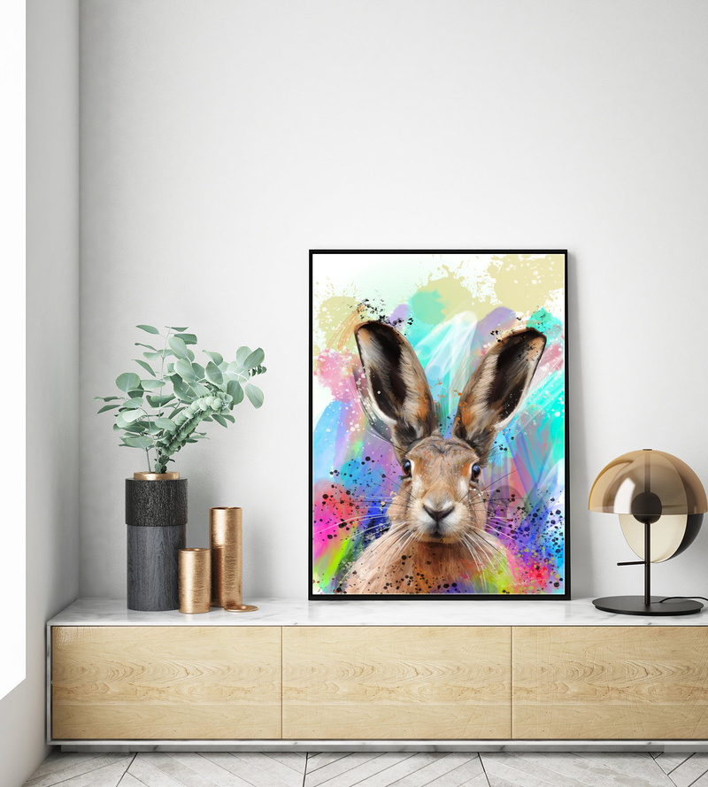 Rabbit Canvas Prints - Graffiti Bunny Wall art