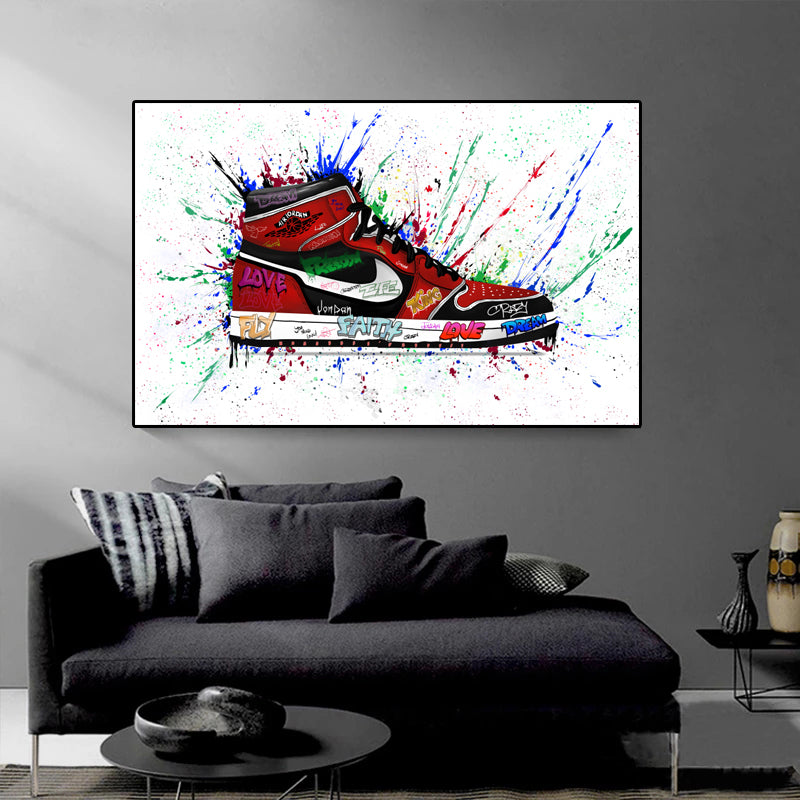 Modern Graffiti Air Jordan Artwork Canvas printed for home decor