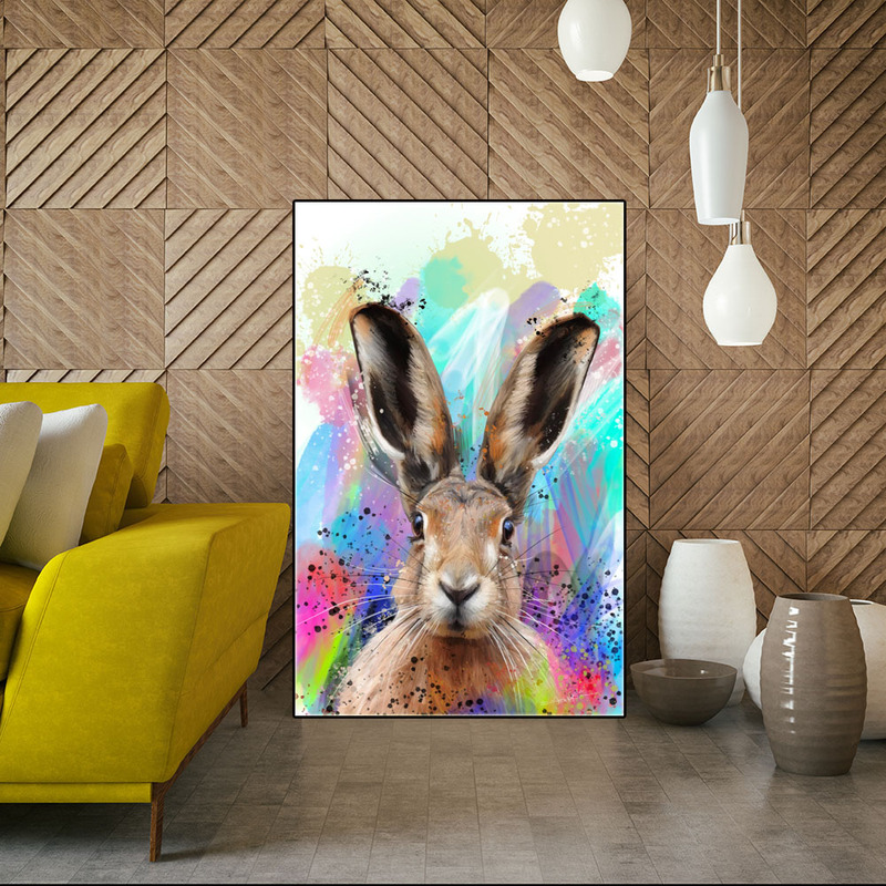 Rabbit Canvas Prints - Graffiti Bunny Wall art
