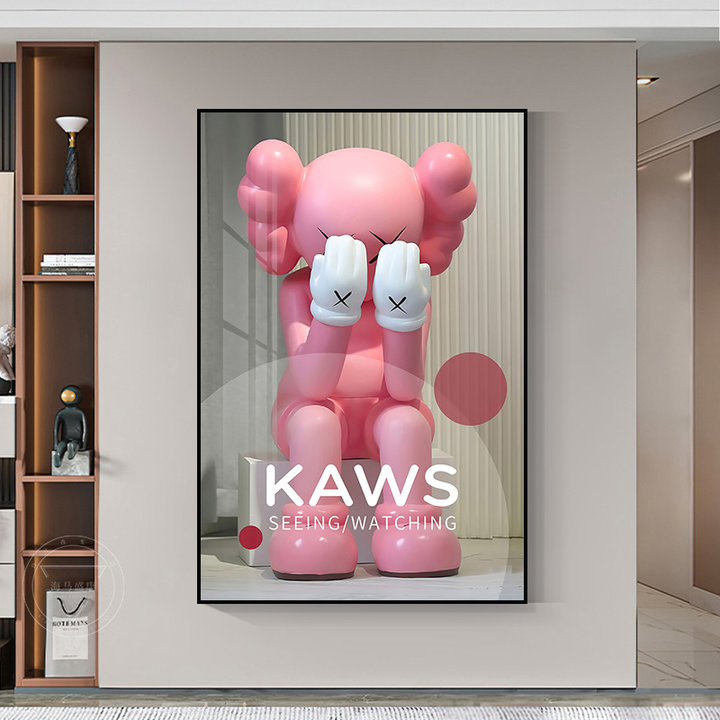 40*60cm KAWS Violent Bear Crystal Porcelain Painting - Ready to Hang