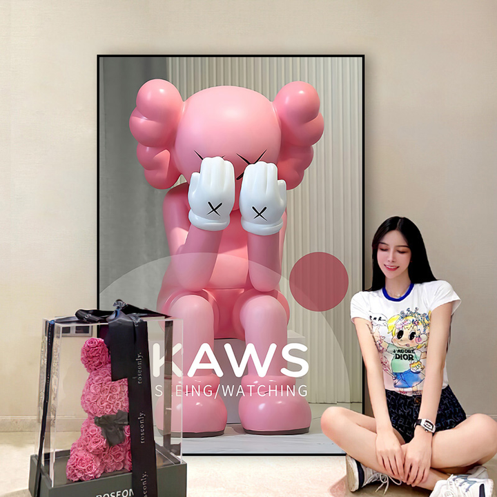 40*60cm KAWS Violent Bear Crystal Porcelain Painting - Ready to Hang