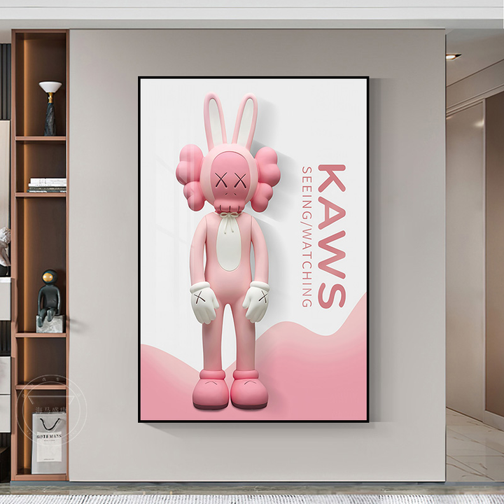 40*60cm KAWS Violent Bear Crystal Porcelain Painting - Ready to Hang