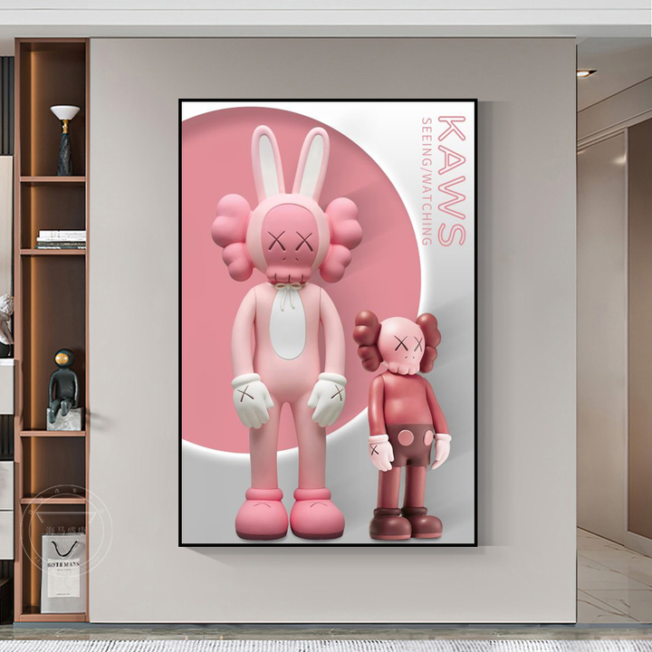 40*60cm KAWS Violent Bear Crystal Porcelain Painting - Ready to Hang