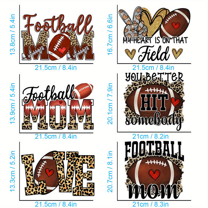 6pcs/pack, American Football, Iron On Patches Transfer For Sweaters, Hoodies, Jackets, Etc