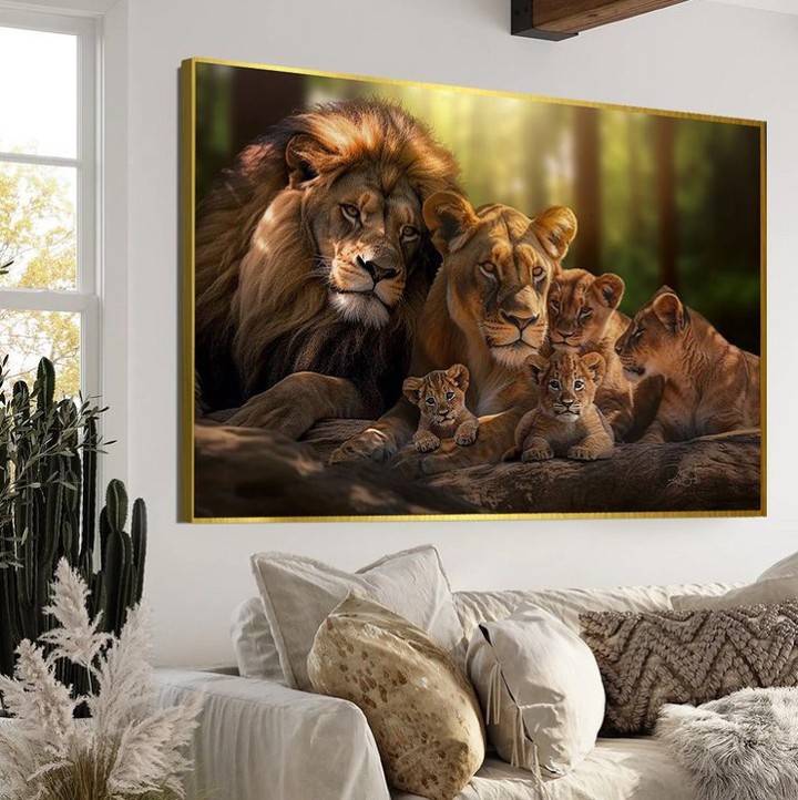 Lion Family Picture 4 Cubs