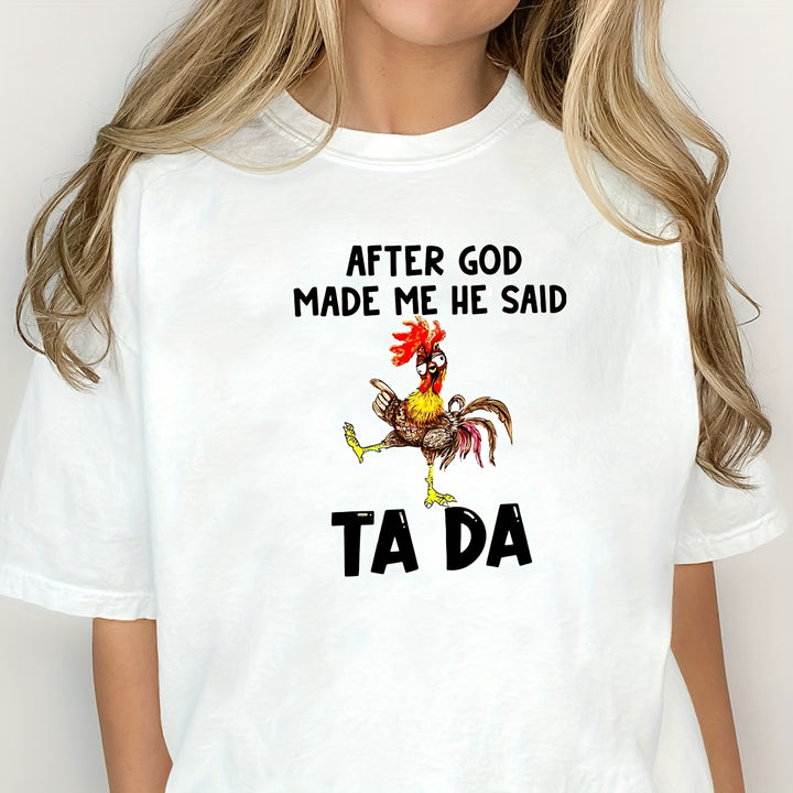 4pcs Heat Transfer Design Funny Rooster With Humorous Text Iron On Cock Patches For T-shirt Heat Vinyl Sticker For Clothing