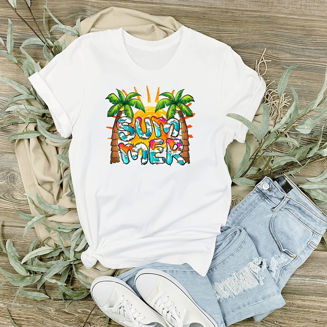 9pcs/pack, Tropical Summer Beach Scenery Mixed With Coconut Tree Milk Tea Sunglasses And Other Elements, Paired With Personalized Short Sentence Heat Transfer Designs, Used To Create Personalized Clothing And Knitted Accessories