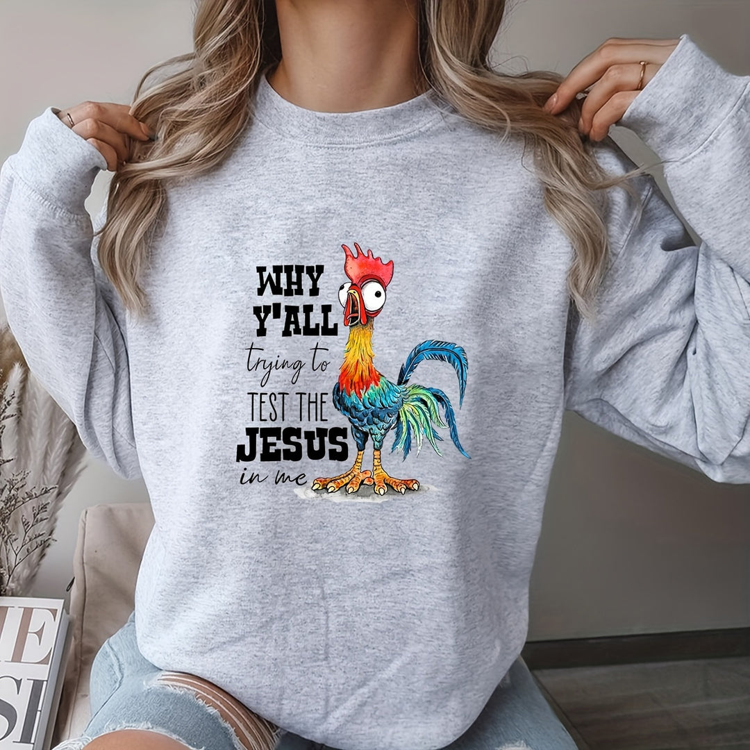 4pcs Heat Transfer Design Funny Rooster With Humorous Text Iron On Cock Patches For T-shirt Heat Vinyl Sticker For Clothing