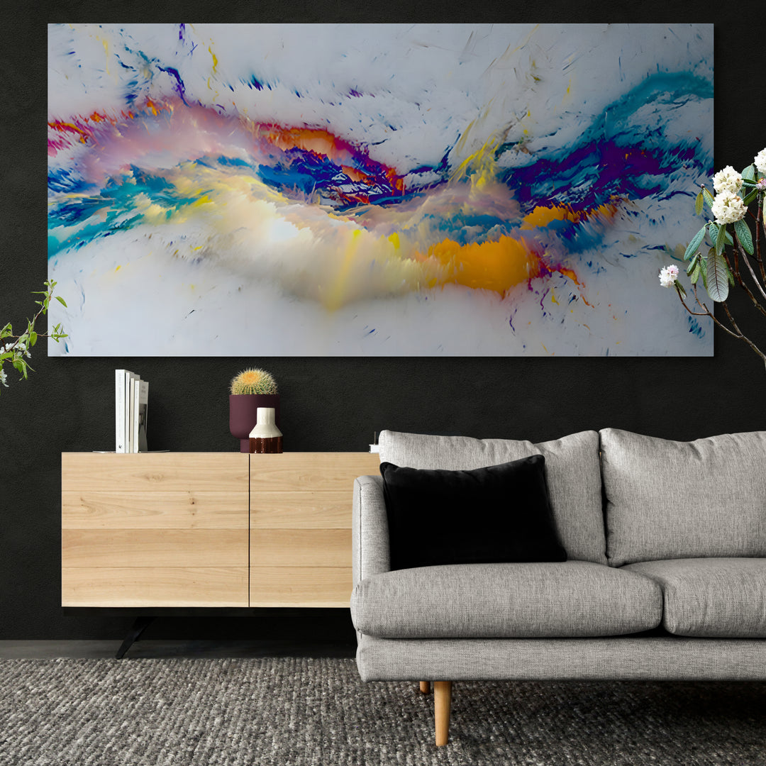 White and Blue Abstract Cloud