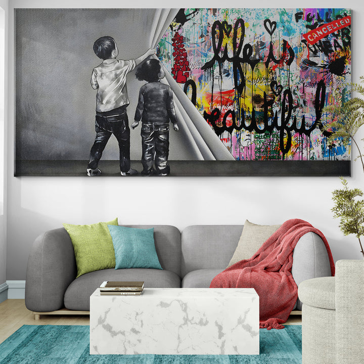 Unveiling life is beautiful graffiti