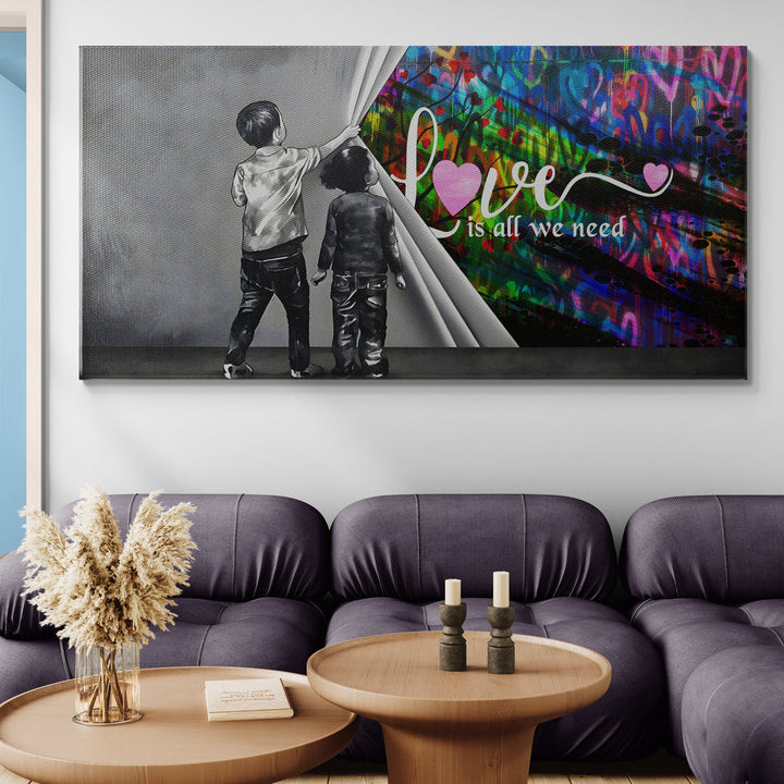 Unveiling Love is all we need with hearts