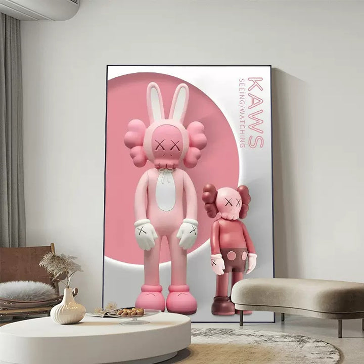 Transform Your Space: 40*60cm KAWS Crystal Porcelain Painting - Ready to Hang