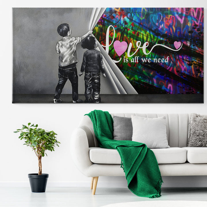 Unveiling Love is all we need with hearts