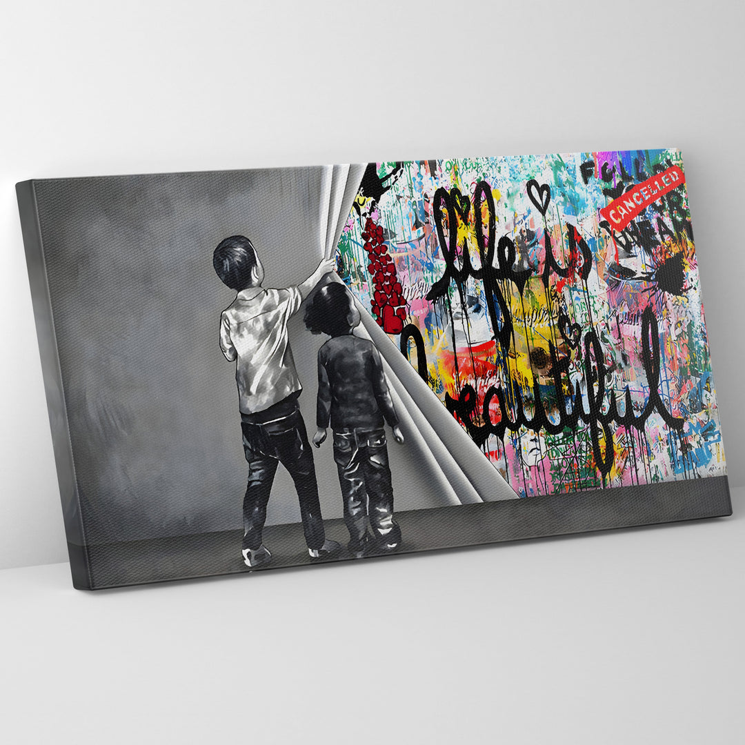 Unveiling life is beautiful graffiti