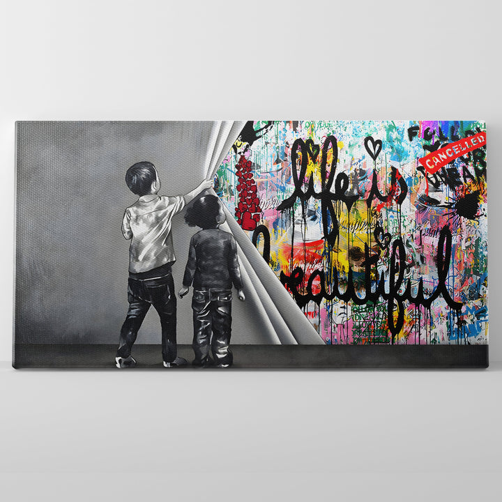 Unveiling life is beautiful graffiti
