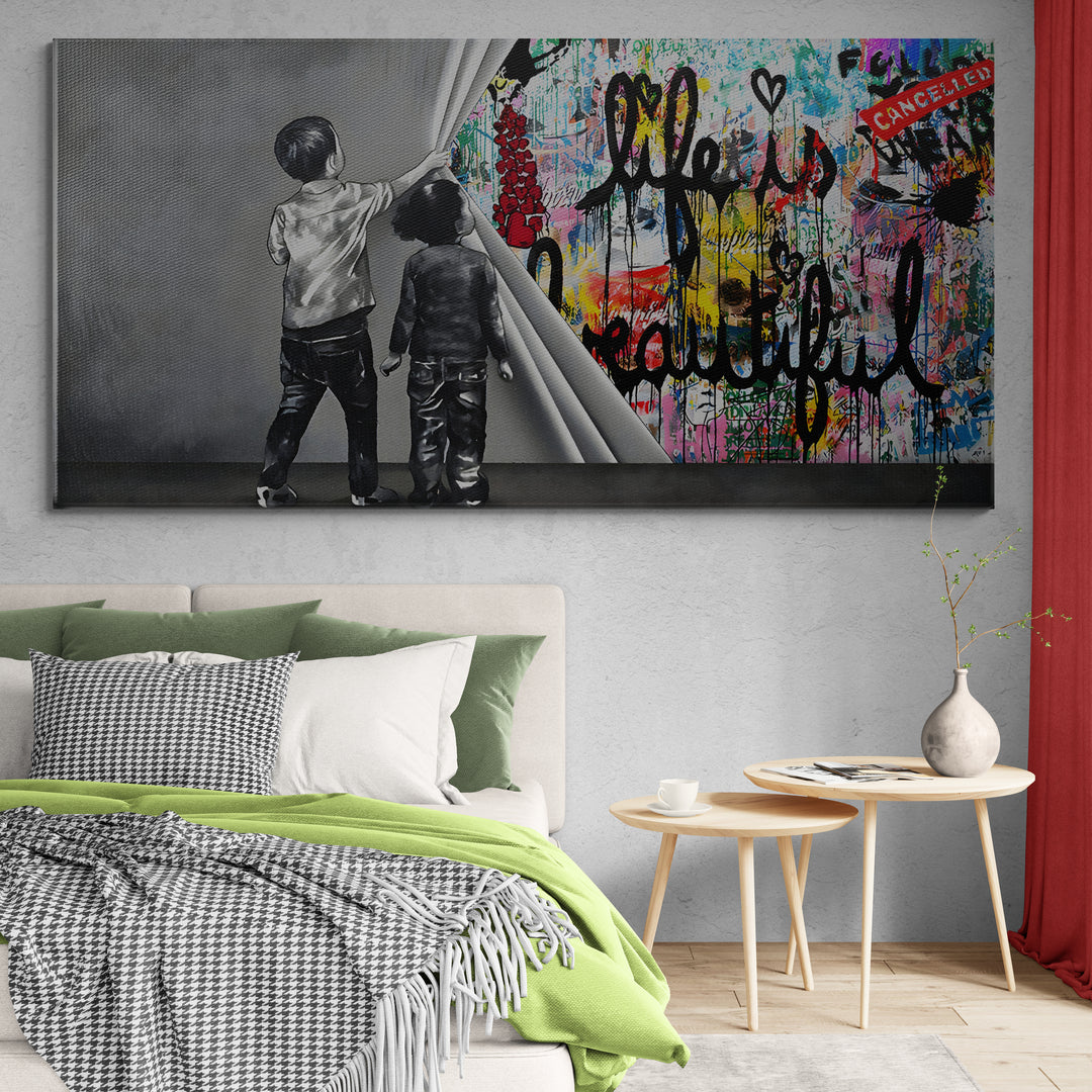 Unveiling life is beautiful graffiti