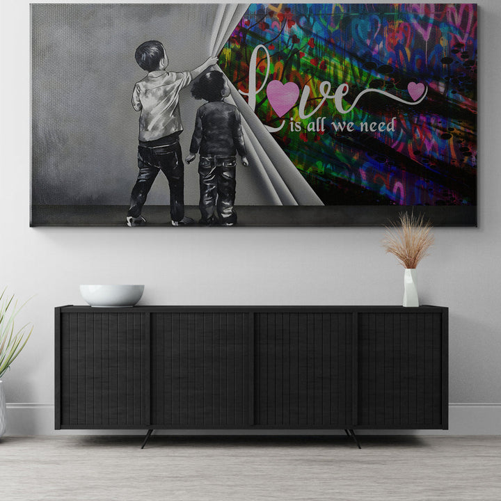 Unveiling Love is all we need with hearts