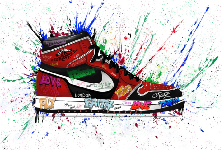 Modern Graffiti Air Jordan Artwork Canvas printed for home decor