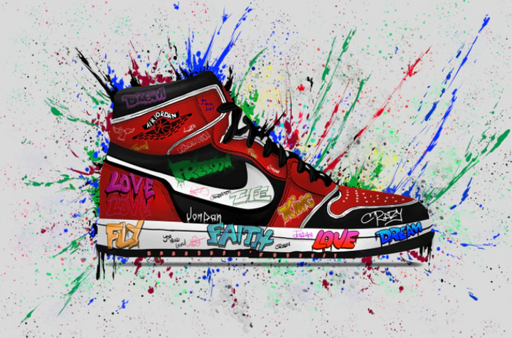 Modern Graffiti Air Jordan Artwork Canvas printed for home decor