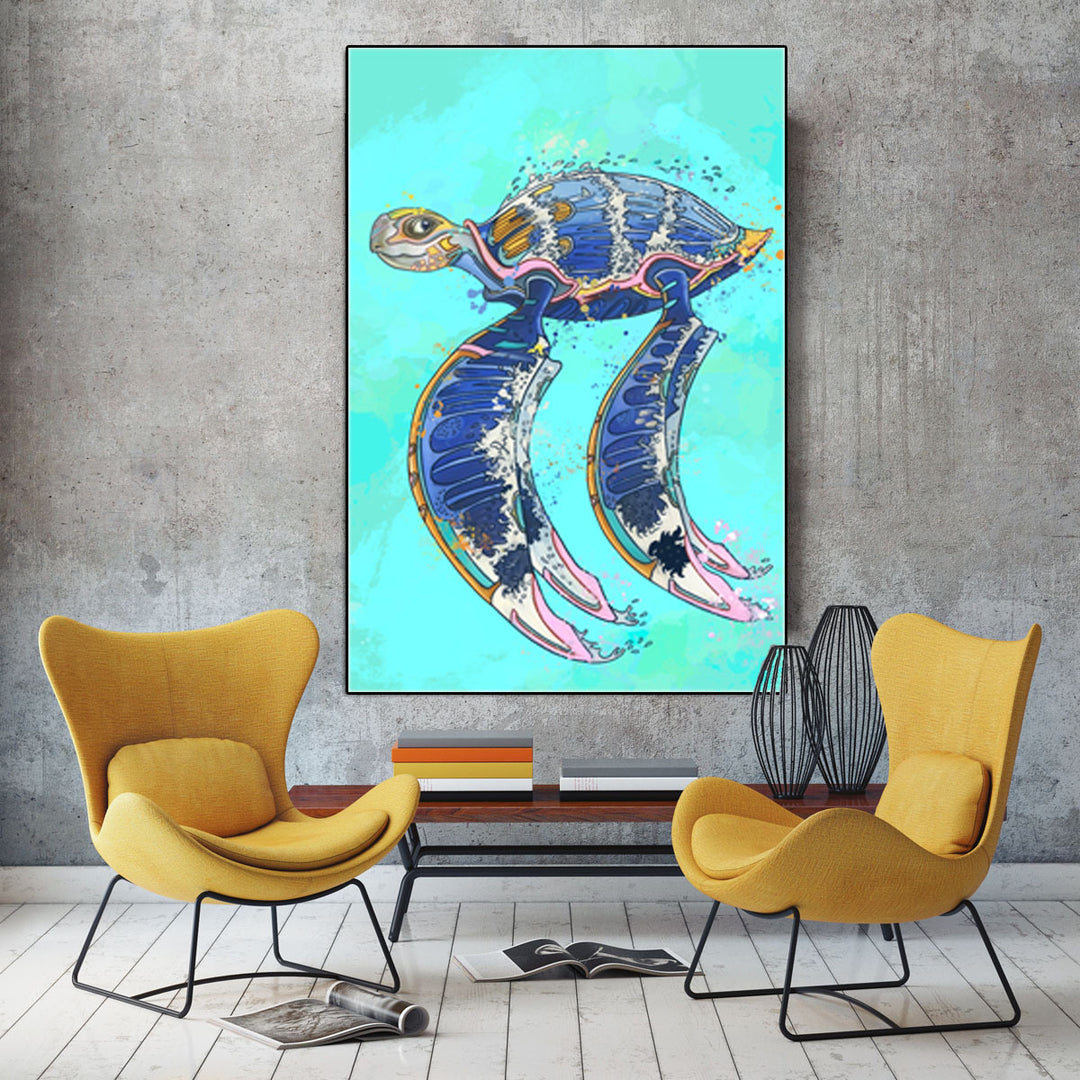 Sea Turtle Art Prints  - Graffiti Animal Wall Art