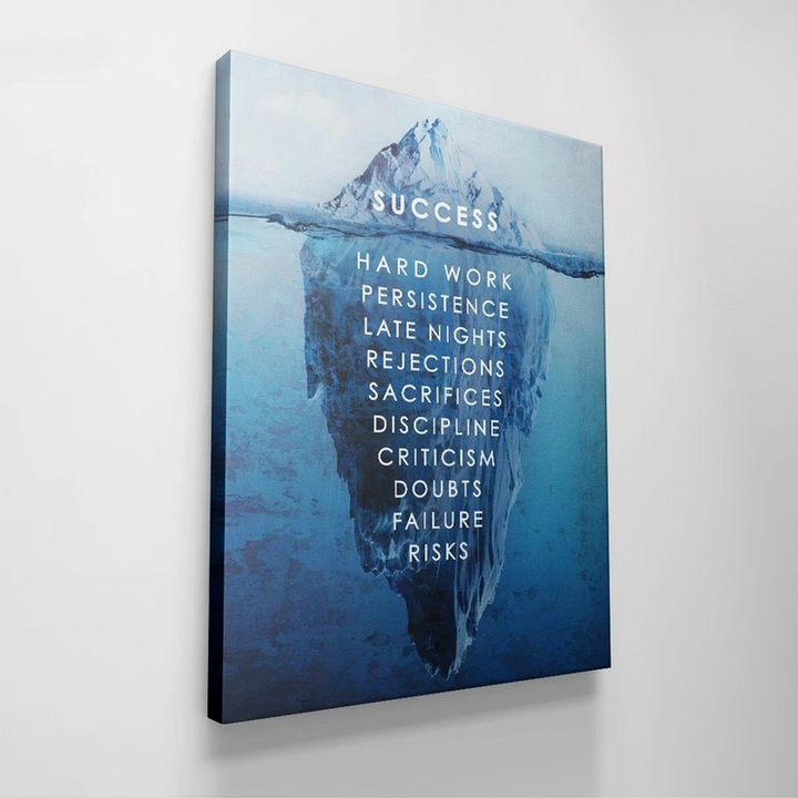 The Iceberg of Success -Motivational Canvas Wall Art