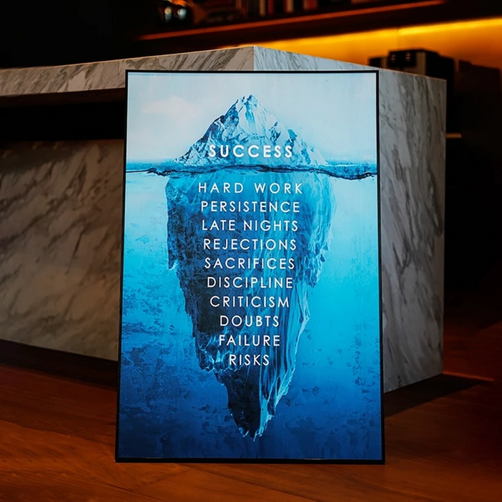 The Iceberg of Success -Motivational Canvas Wall Art