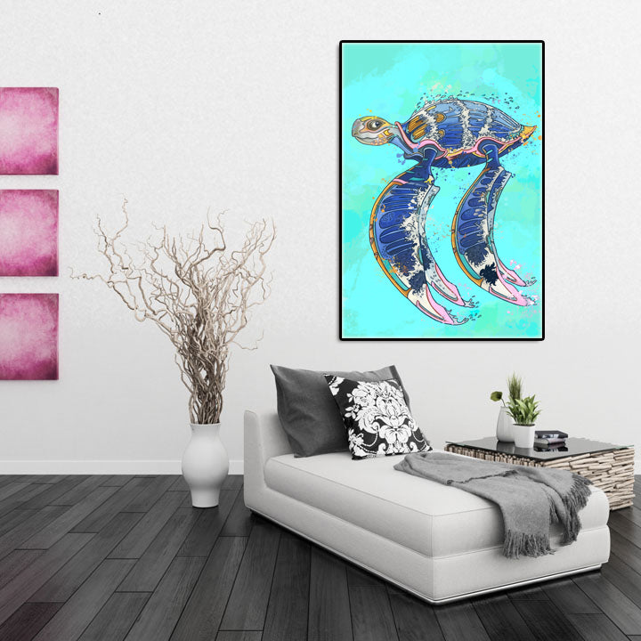 Sea Turtle Art Prints  - Graffiti Animal Wall Art