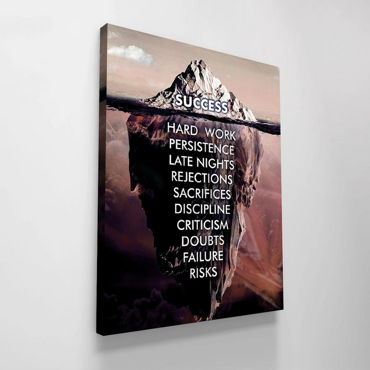 The Iceberg of Success -Motivational Canvas Wall Art