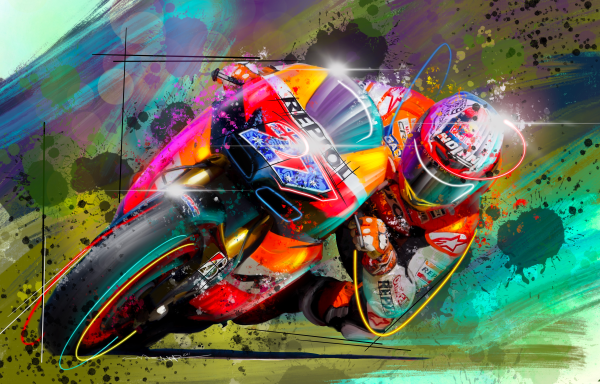 MotoGP 27 World Champion Casey Stoner Art