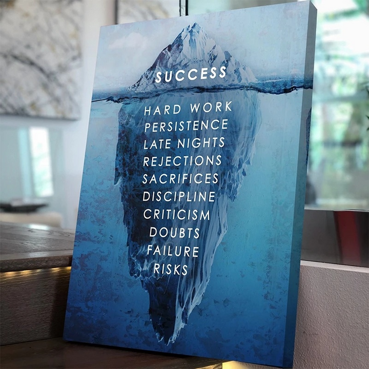 The Iceberg of Success -Motivational Canvas Wall Art