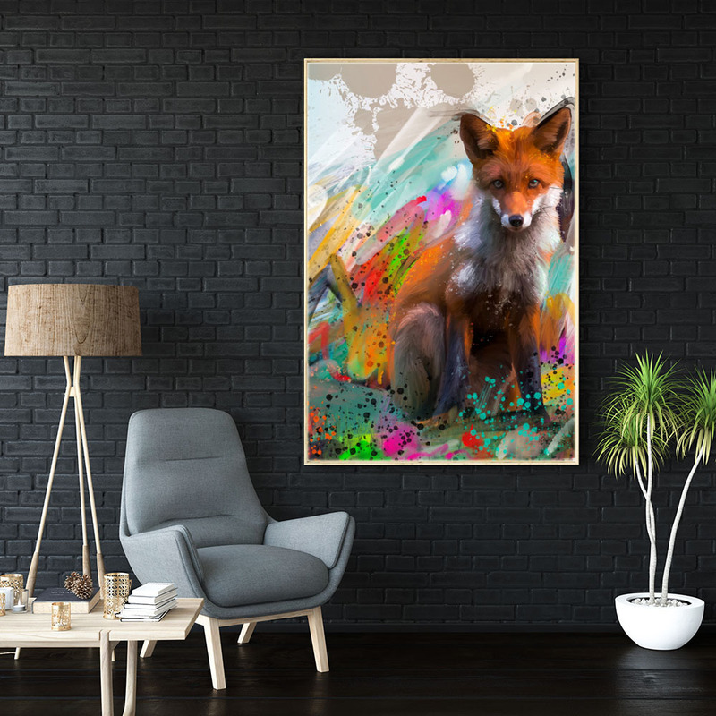 Fox canvas Prints  - Graffiti Animal Art