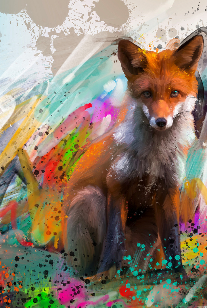 Fox canvas Prints  - Graffiti Animal Art