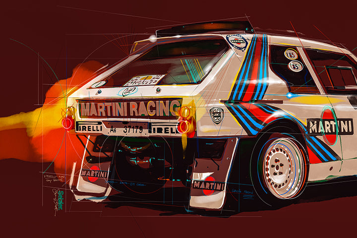 World Rally Car Artwork Canvas printed
