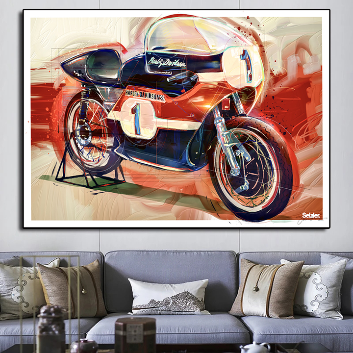 Harley Davidson XRTT 750 Wall Art Canvas Painting