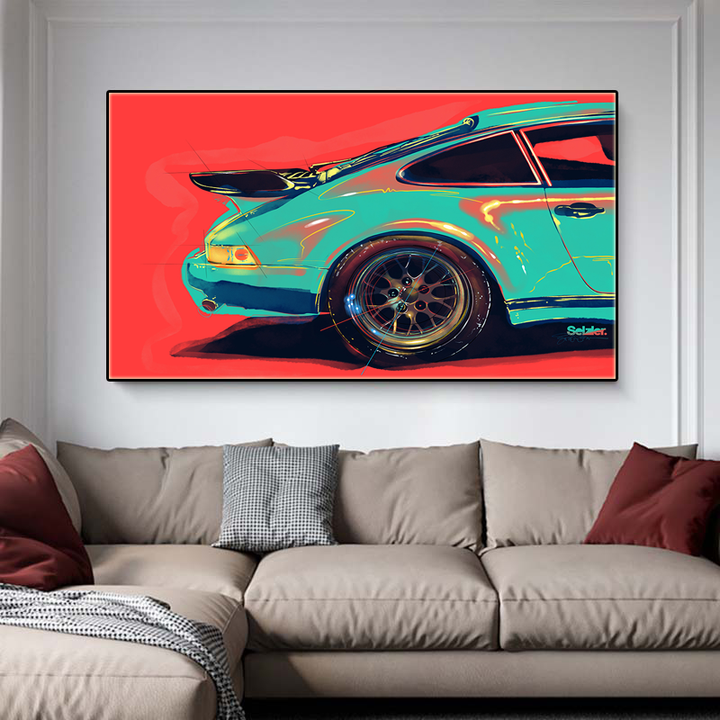 Graffiti Canvas Painting Car Wall Art