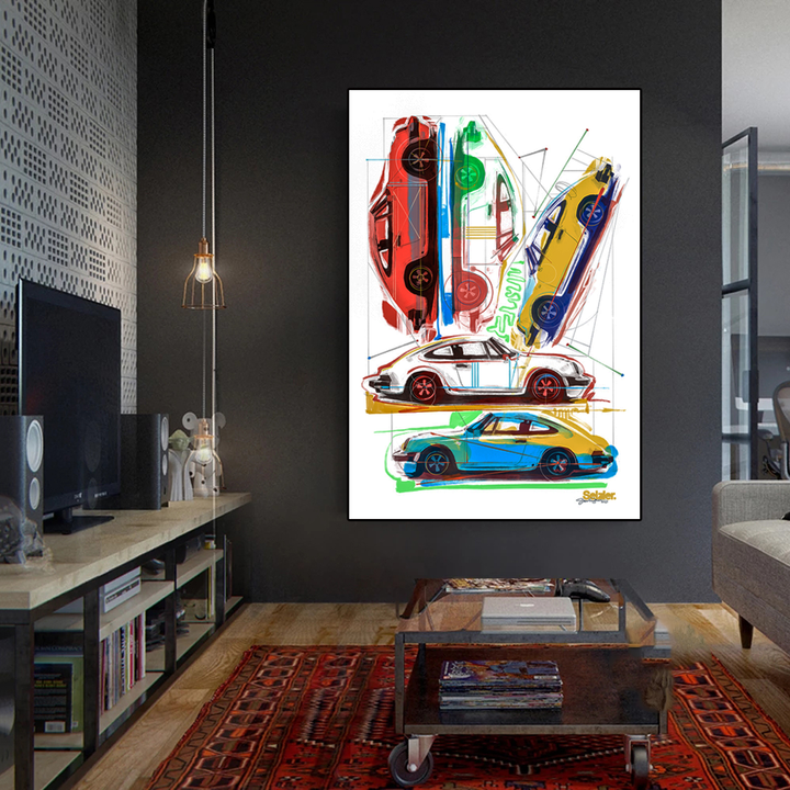 Graffiti Car Wall Art for Home Decor