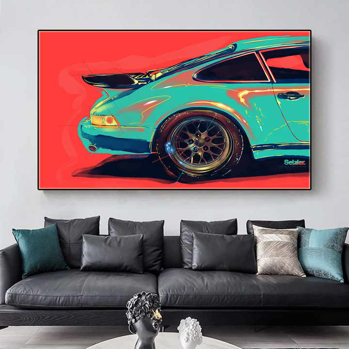 Graffiti Canvas Painting Car Wall Art