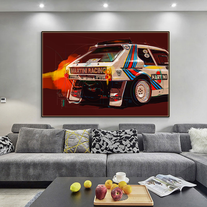 World Rally Car Artwork Canvas printed