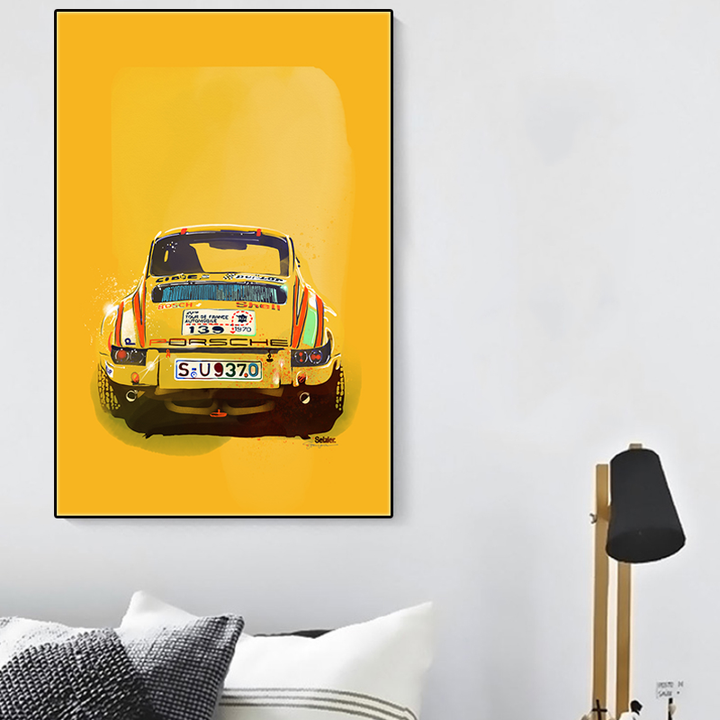 RS Porsche 911 n° 139 Tour Auto 1970 original drawing