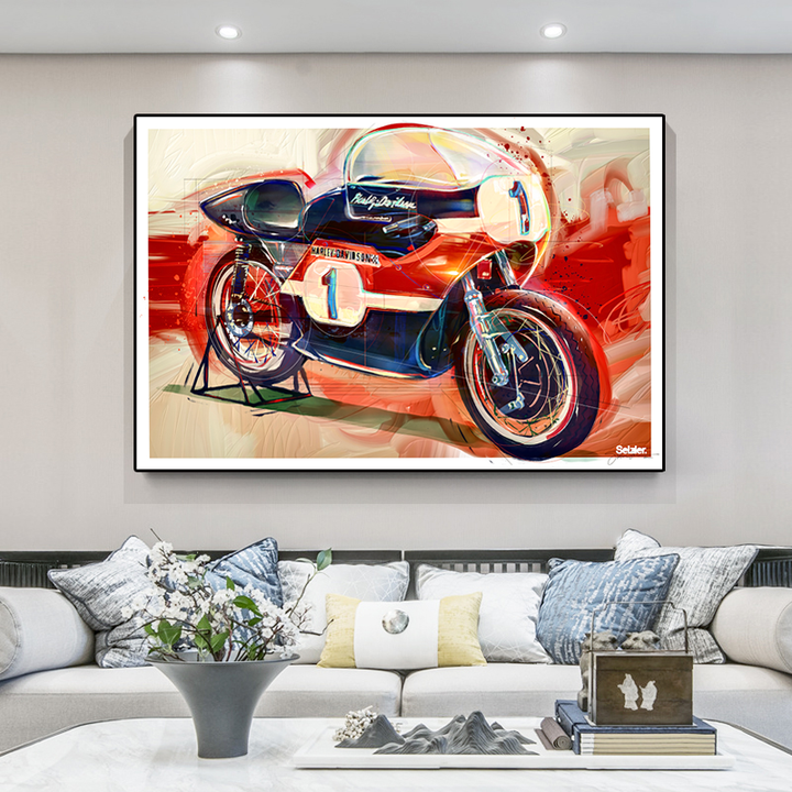 Harley Davidson XRTT 750 Wall Art Canvas Painting
