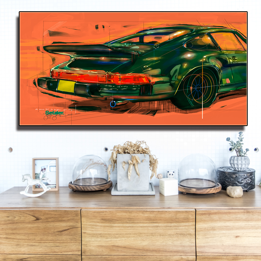 Graffiti Art America Porsche 911 turbo Poster