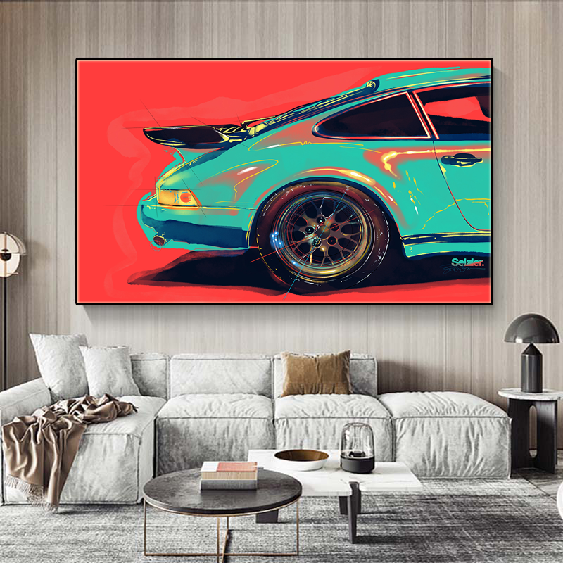 Graffiti Canvas Painting Car Wall Art