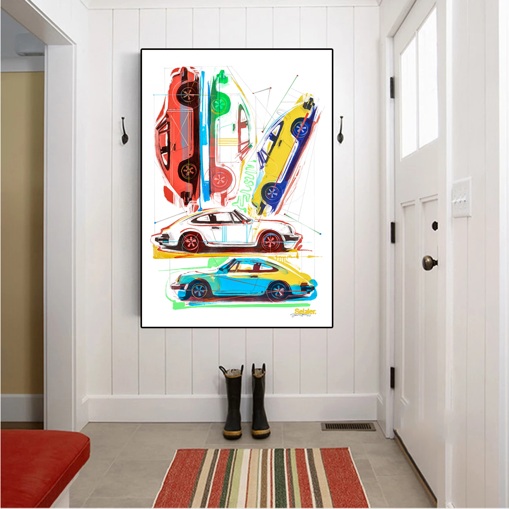 Graffiti Car Wall Art for Home Decor