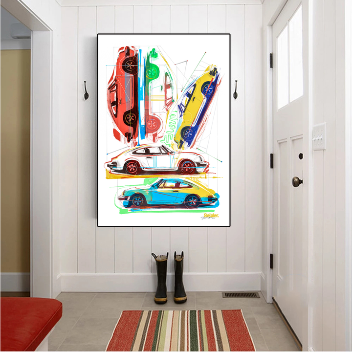 Graffiti Car Wall Art for Home Decor