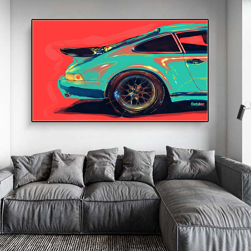 Graffiti Canvas Painting Car Wall Art