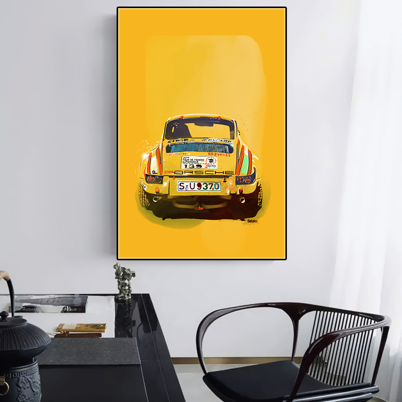 RS Porsche 911 n° 139 Tour Auto 1970 original drawing
