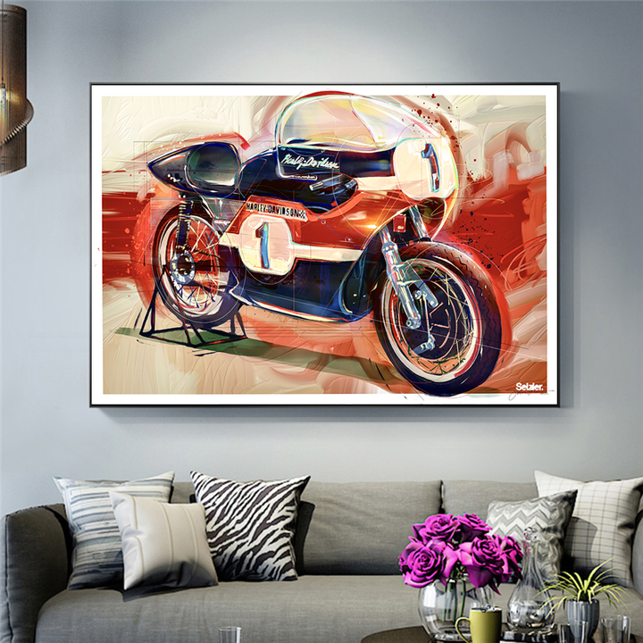 Harley Davidson XRTT 750 Wall Art Canvas Painting
