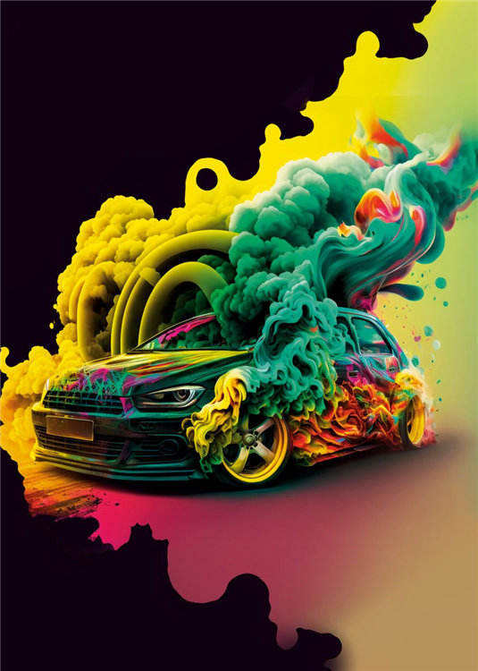 Graffiti Car Poster Wall art Prints